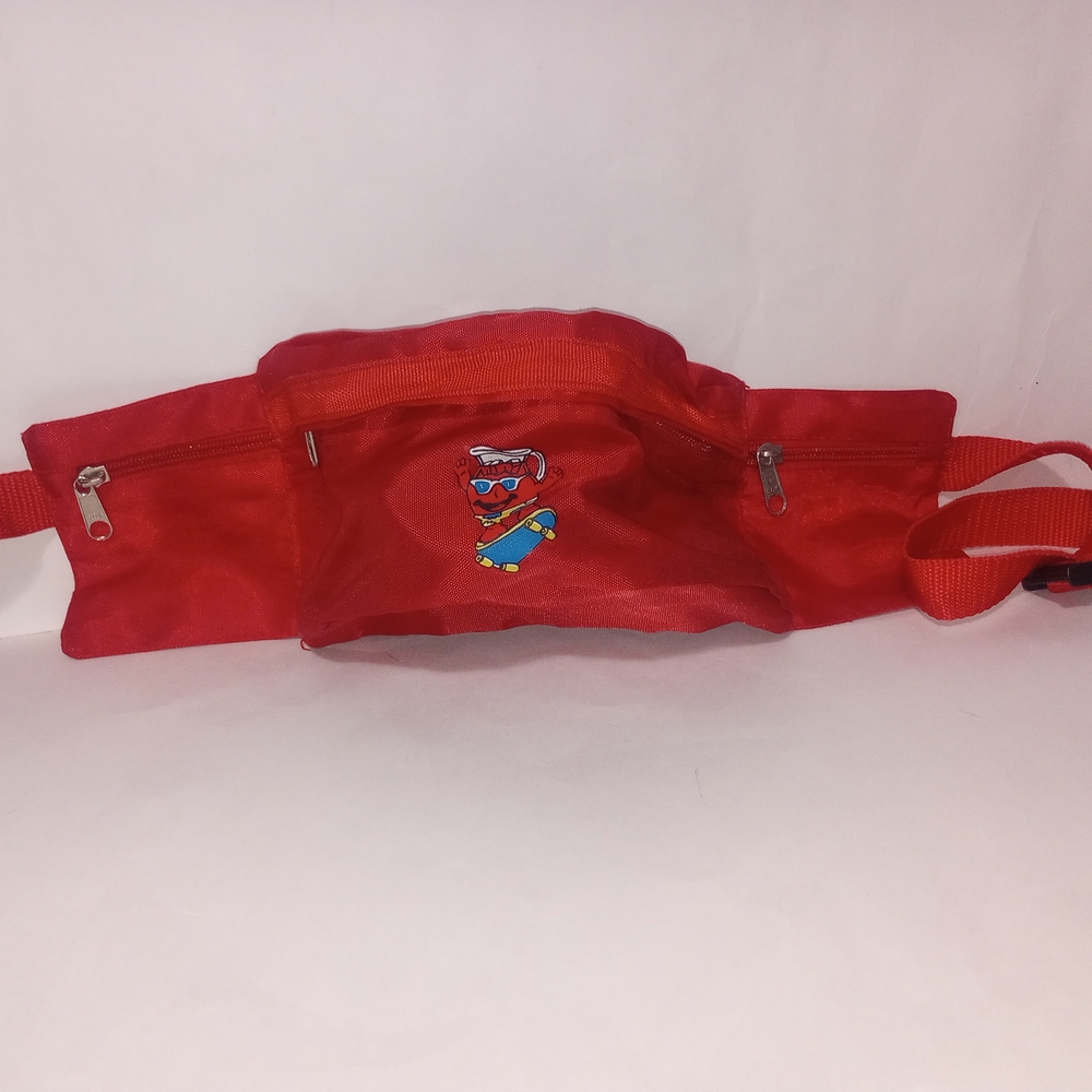 Vibrant Red Fanny Pack with Bear Design